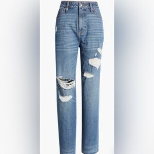 NEW VIGOSS- Ripped Super High Waist Tapered Jeans